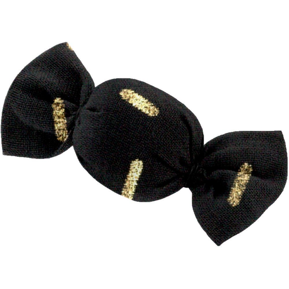 Petite Barrette Mini Bonbon Paille Dorée Noir