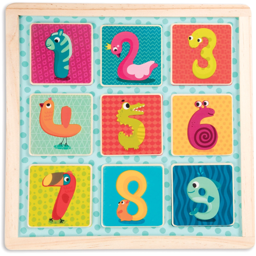 B.TOYS B. Count n’ Doodle - Holzpuzzle mit magnetischen Zahlen 10-teilig Mehrfarbig