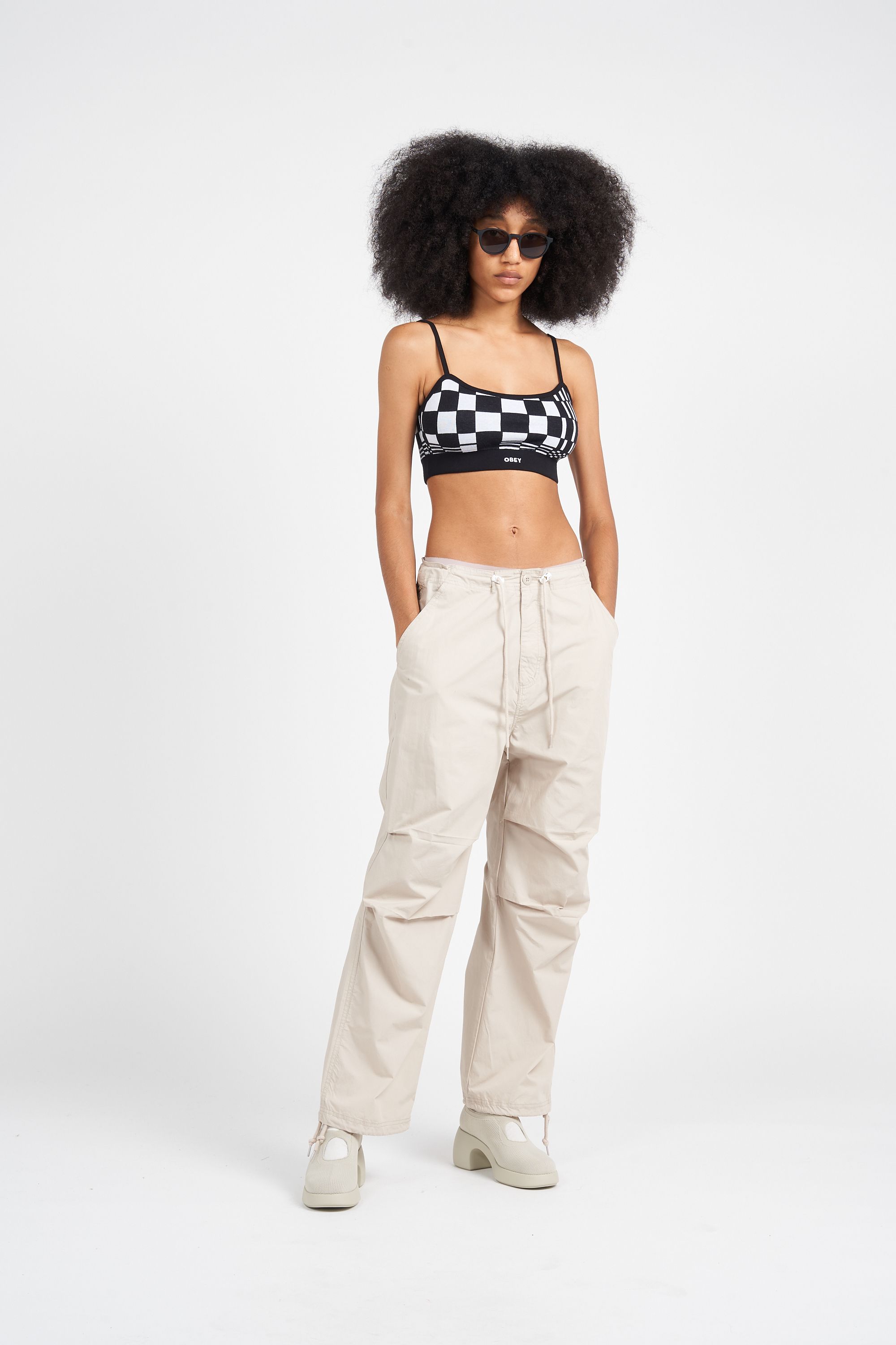 OBEY Top LILLIAN CROPPED TANK BKM Noir