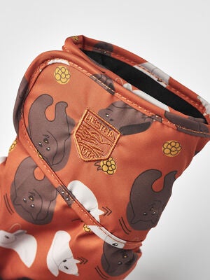 Hestra Kid's Hygge Votter, Brick Red Print