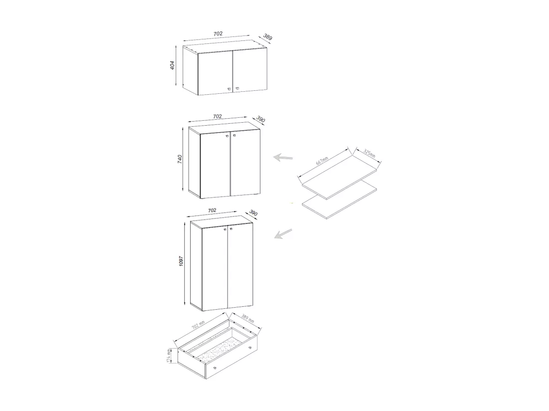 Armoire à chaussures Armoire à vêtements Lona 9f SA