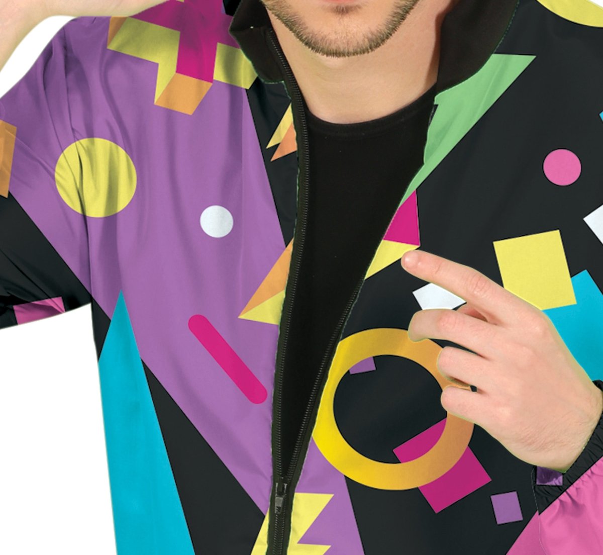 Neon 80S Trainingspak Fout Zwart Heren