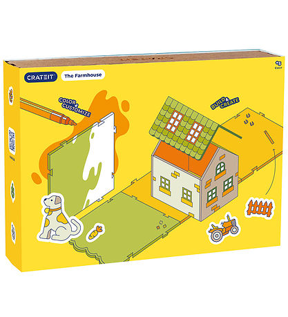 Crateit Kreatives Spielset - Bauernhaus - Holz - Bauernhaus