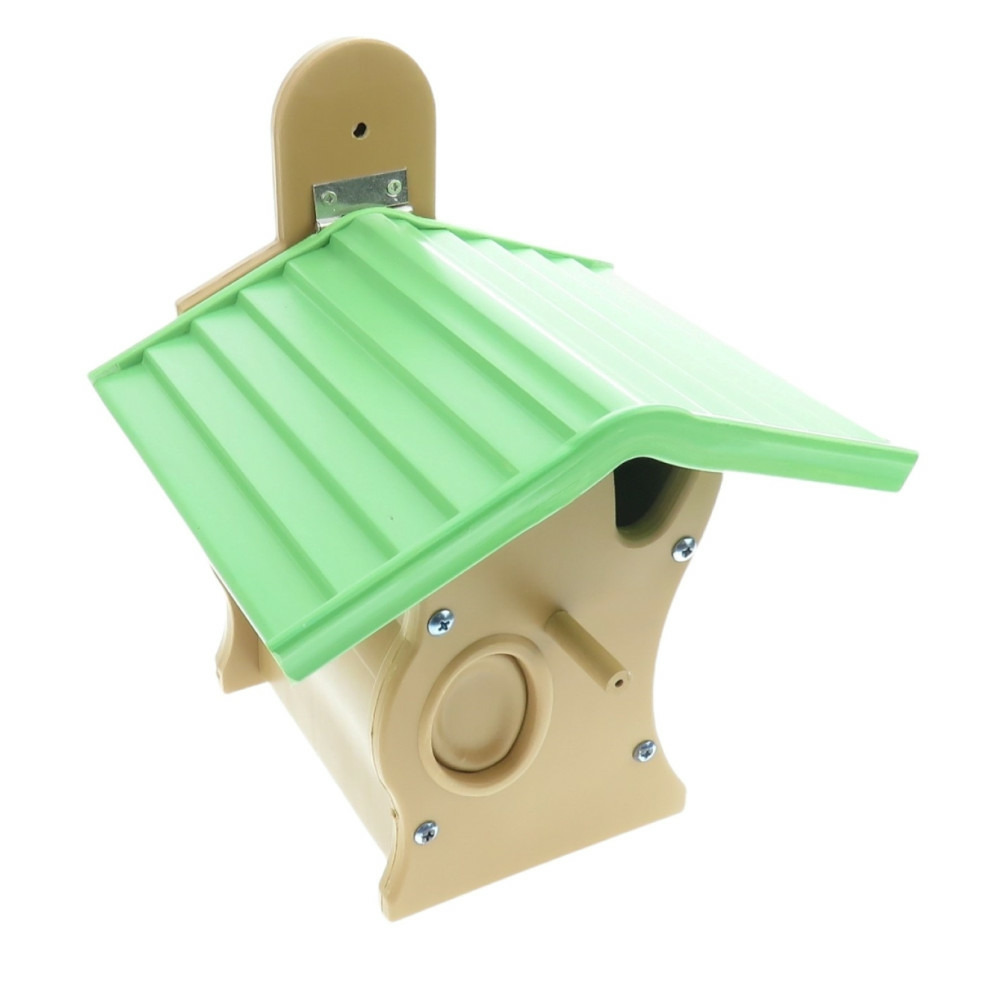 Nichoir en bois composite, brun vert, pour oiseaux