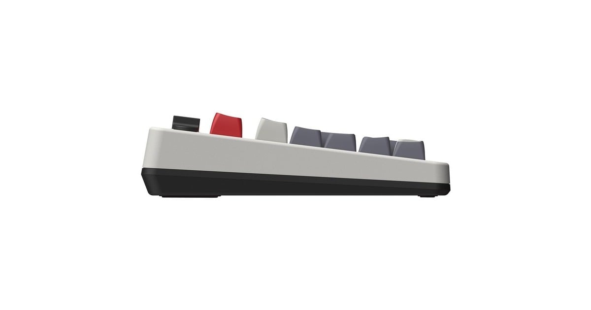 8BitDoRetro Mechanical Keyboard N Edition, gaming toetsenbord  (Grijs/donkerrood, US lay-out, Kailh Box White, Bluetooth Low Energy, Wireless 2.4G, USB)