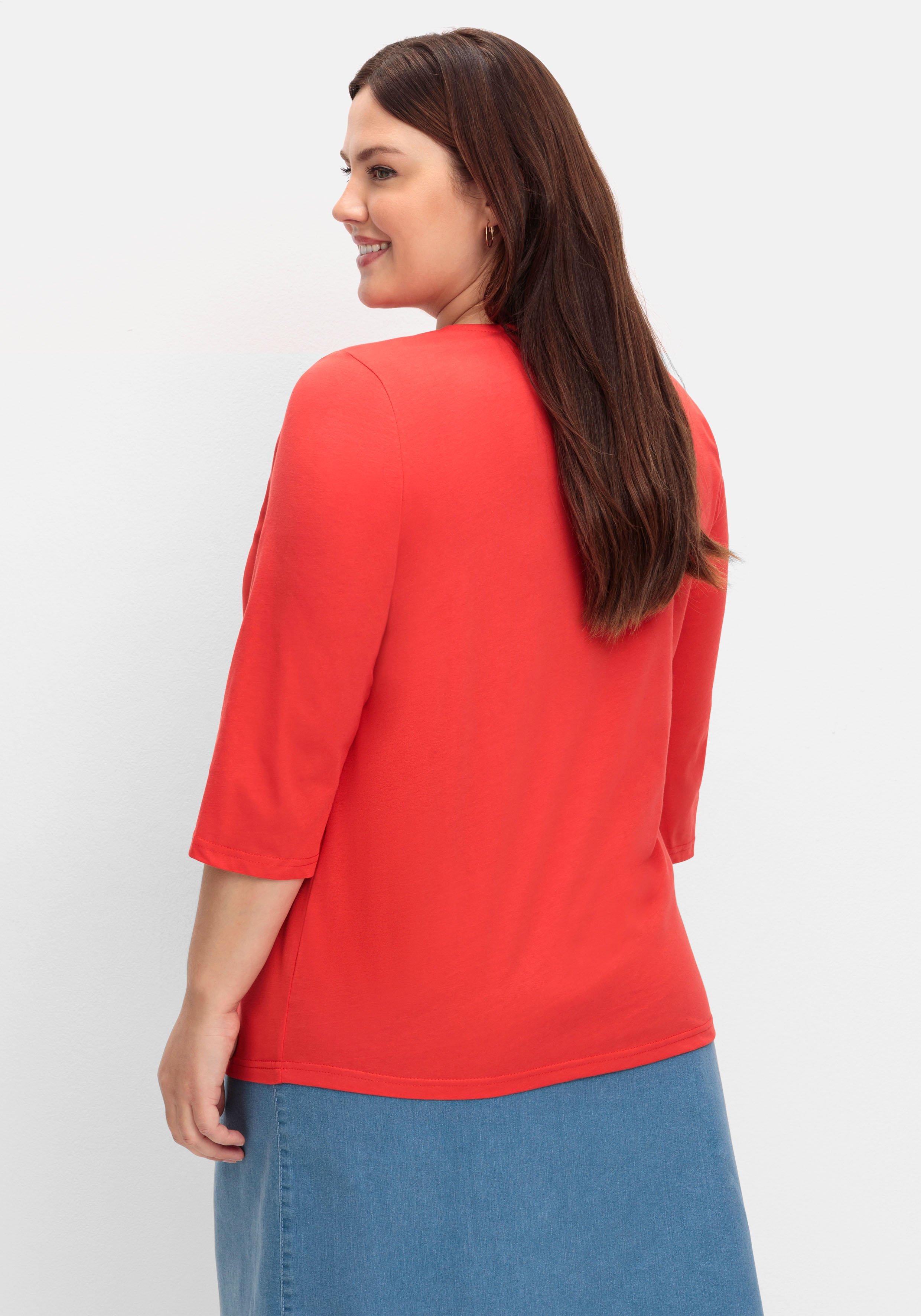 3/4-Arm-Shirt in Layeroptik, im Materialmix