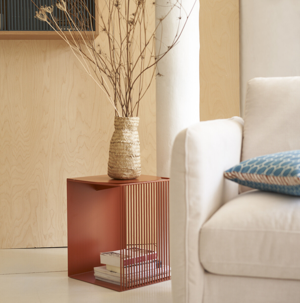 LA REDOUTE INTERIEURS<br>Mesa lateral ou de cabeceira em aço - PROMOÇÃO