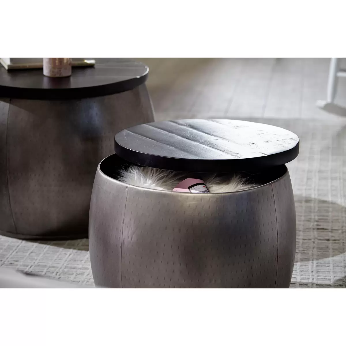 Beistelltisch 2er Set Albi schwarz,silber