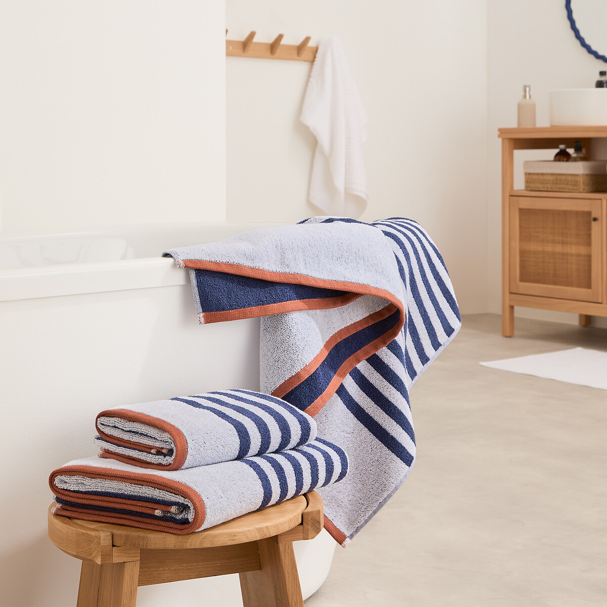 LA REDOUTE INTERIEURS<br>Toalha listrada 500g/m2, Calanques