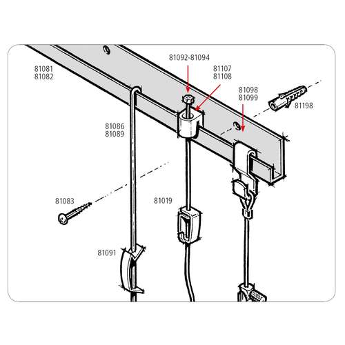 STAS J-Rail Set Bildaufhängesystem