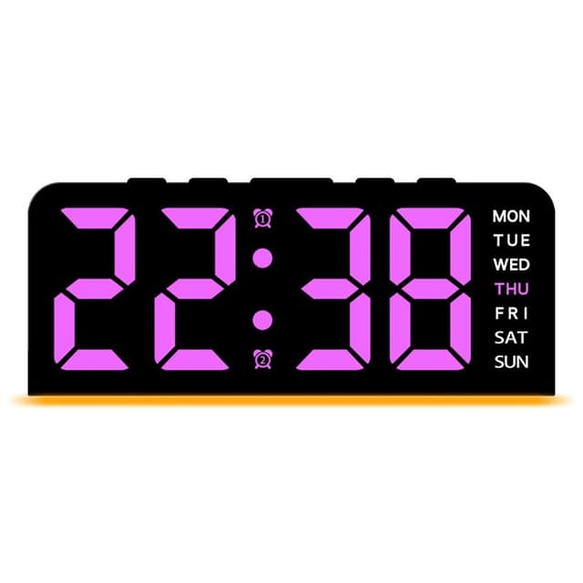 LED-ur Digitalt vækkeur Stort display Dato Temperatur vækkeur