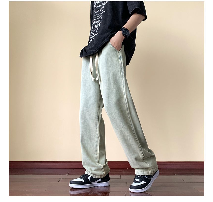 Breeson - Low Rise Washed Wide Leg Jeans