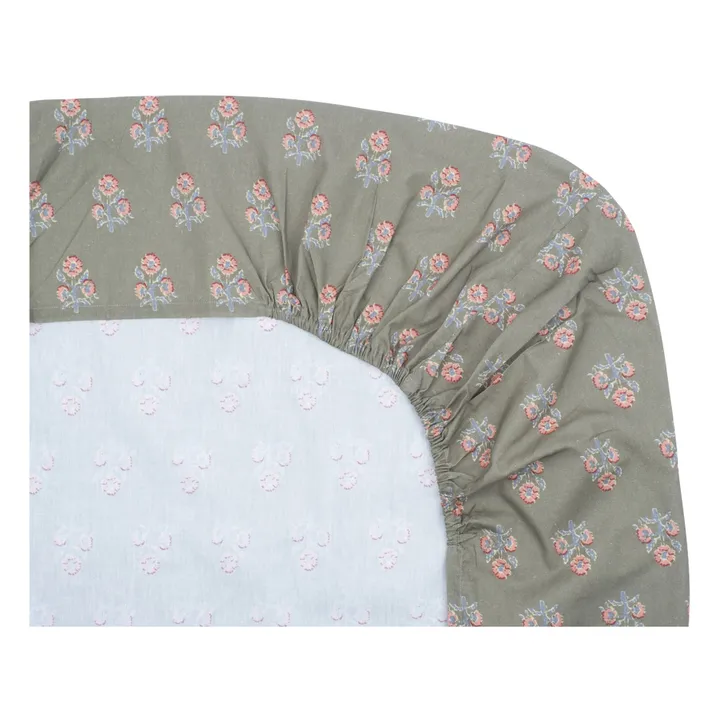 Louise Misha Drap-housse Nicole en coton bio | Vert kaki