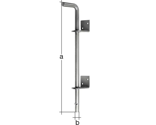 Vloergeleider met twee geleidingshoeken, 400 x 16 x 40 mm, thermisch verzinkt