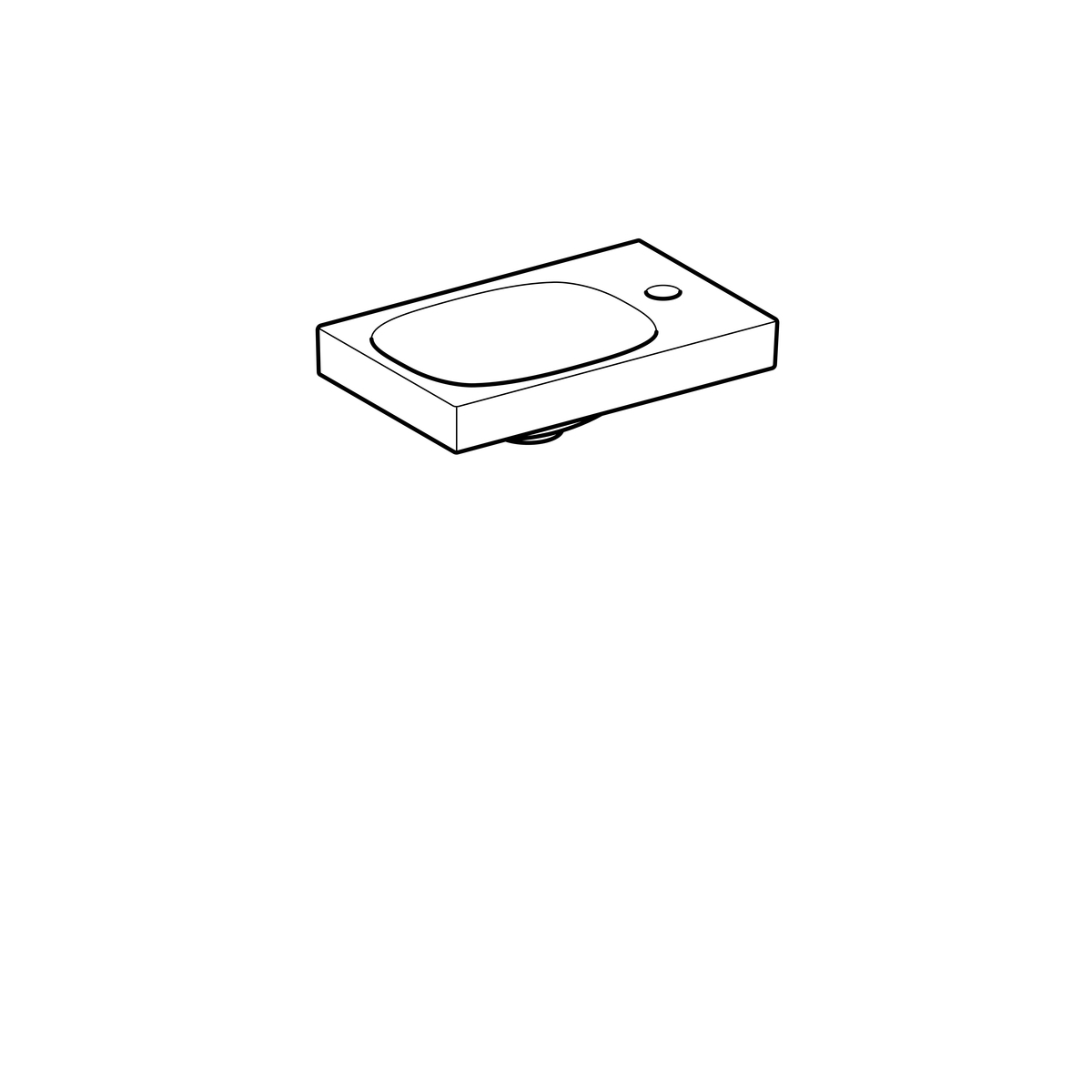 Geberit Acanto Fontein met overloop en kraangat 40cm wit