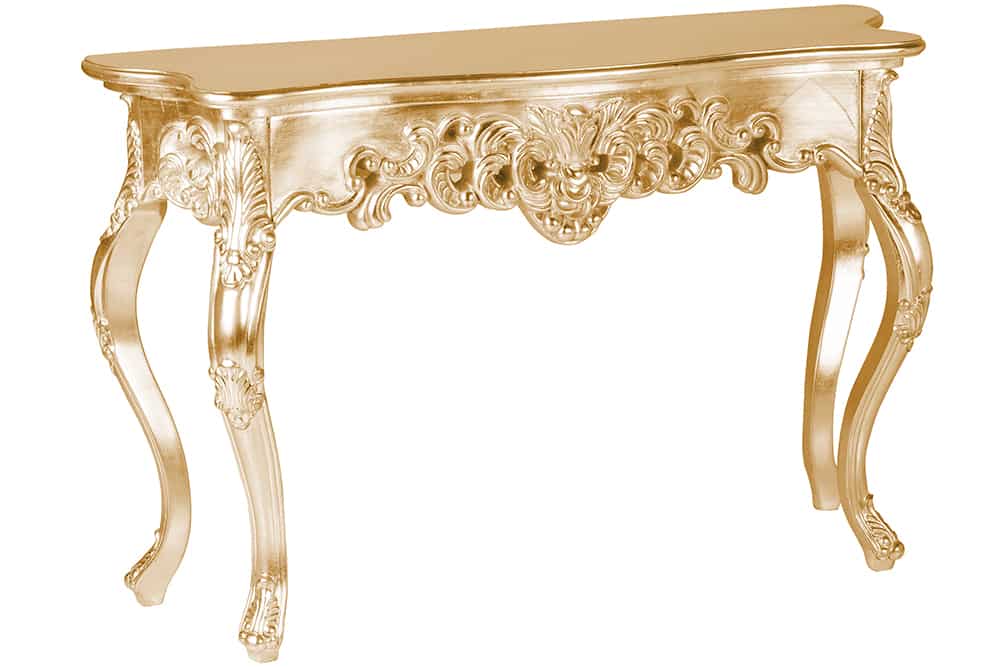 Elegante Konsole VENICE 110cm gold Barock Design Anrichte handgearbeitet