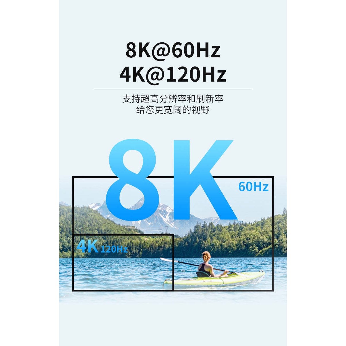 NÖRDIC HDMI 2.1 8K60Hz KVM-svitsj 2 til 1 HDCP2.3 HDR10 med 4XUSB-A-utgang