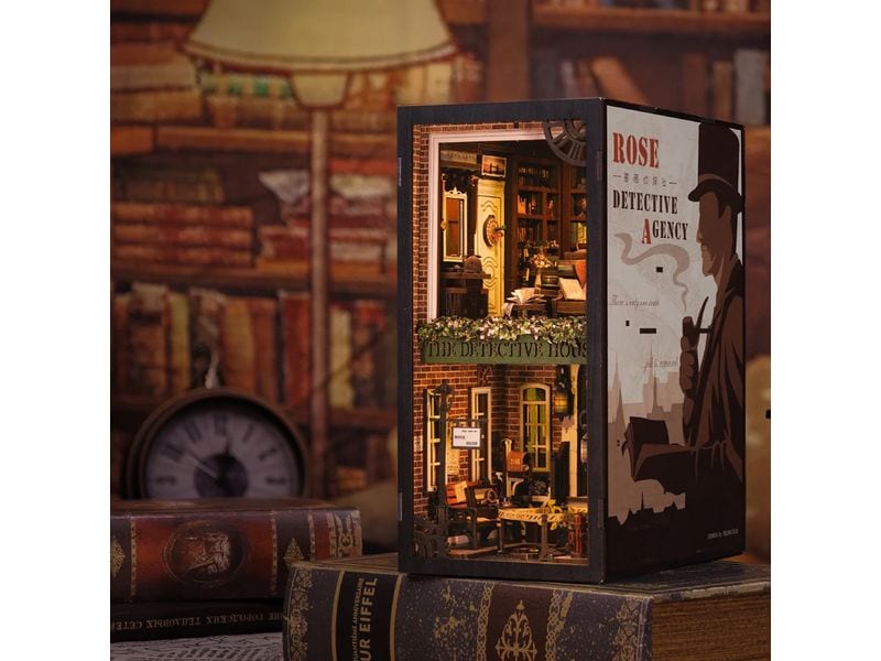 Cutebee Bausatz Rose Detective Agency 3D-Modell aus lasergeschnittenen Holzteilen