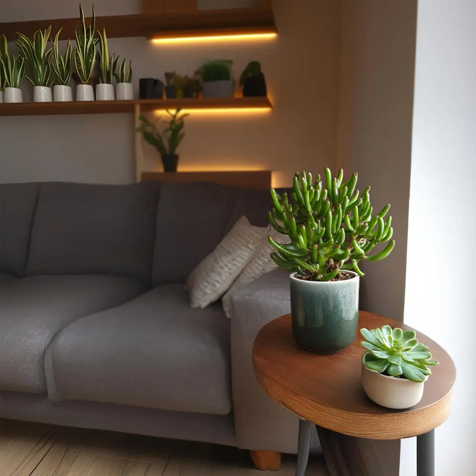 Geldboom - Set van 2 - Crassula ovata 'Gollum' - Hoogte 15-25cm - Pot 12cm