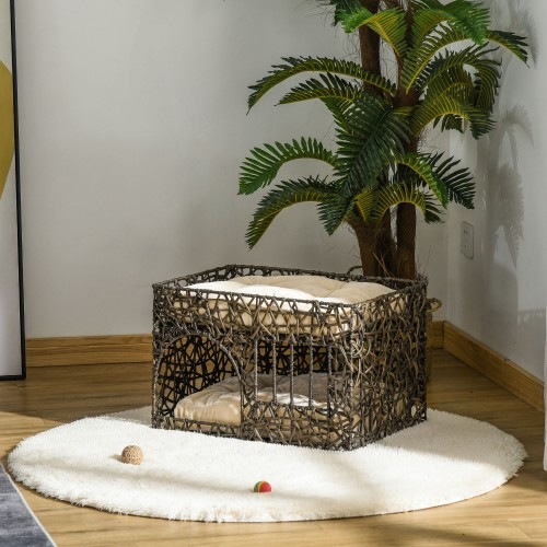 Cama dupla de vime para gatos