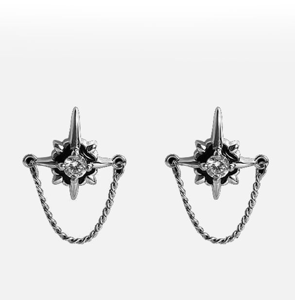 Lilafey - Oorbel met ster en strass-steentjes