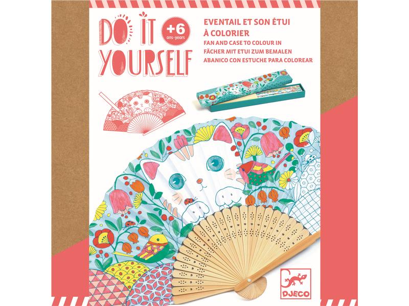 DJECO Bastelset DIY – Fächer mit Etui Do it yourself: Fächer mit Etui zum Bemalen