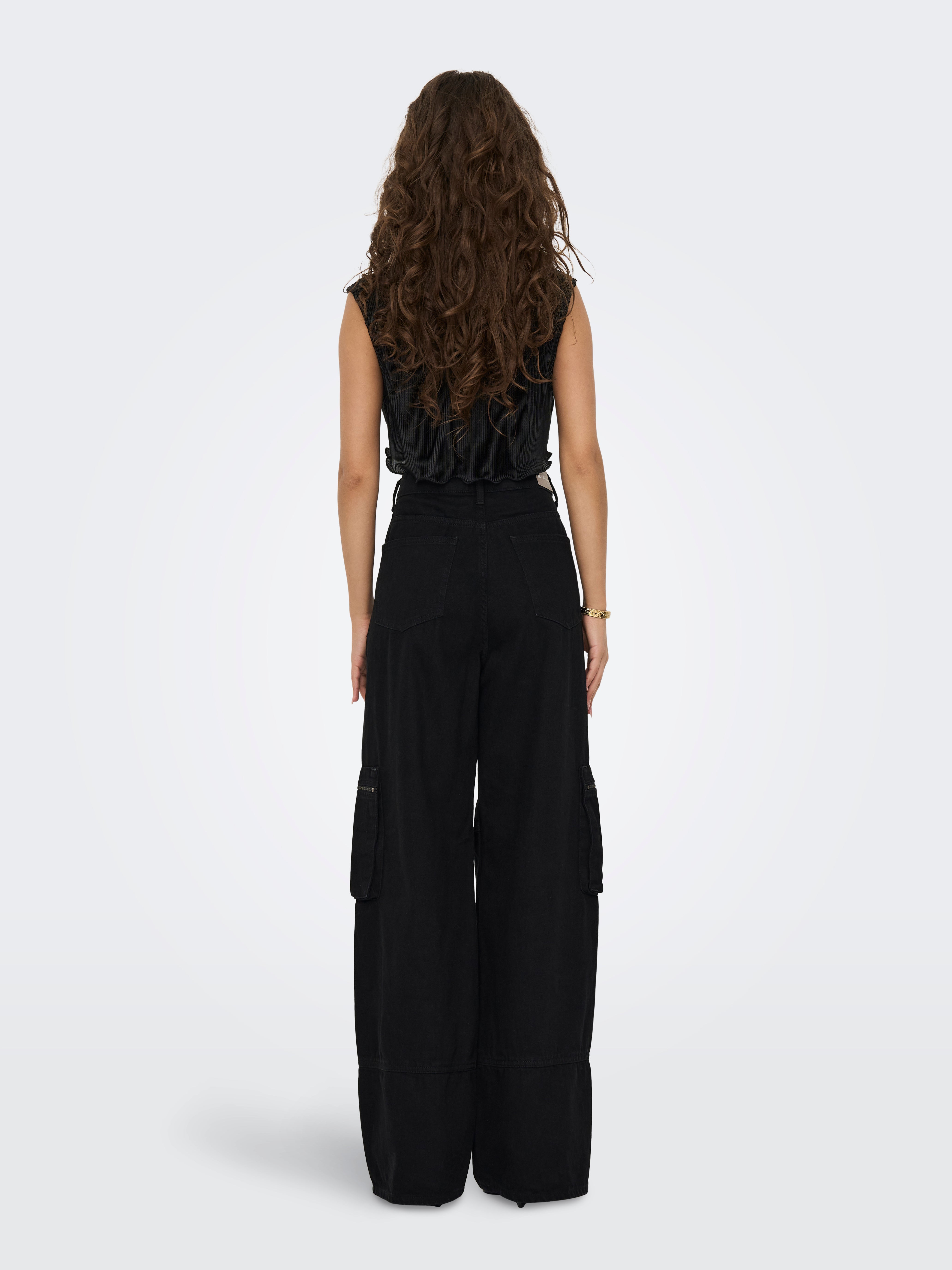 ONLCARO Mittlere Taille Karotte, locker geschnitten Jeans Black Denim