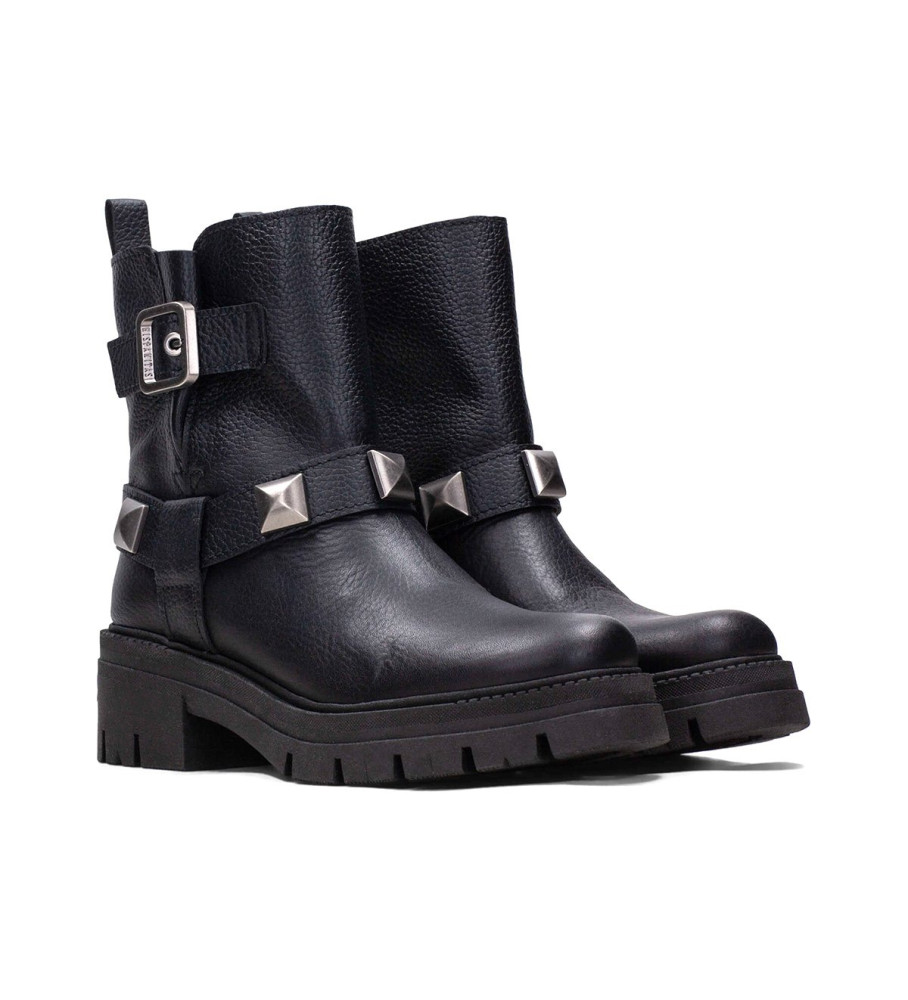 Botas de cano curto Hispanitas Bolero em couro preto