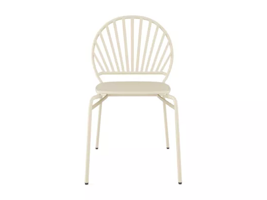 Lot de 2 chaises de jardin empilables en métal - Beige - CEDEIRA de MYLIA