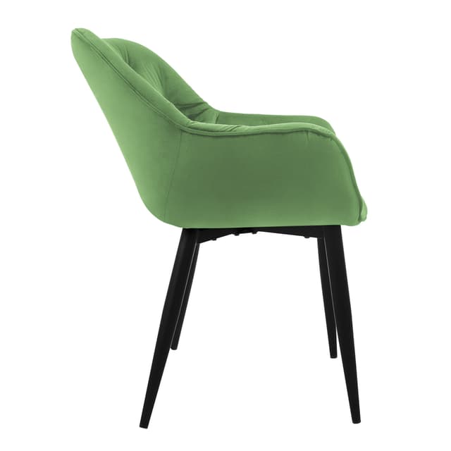 ML-Design Spisebordsstol 2-delt sæt salvie, fløjl og metalben