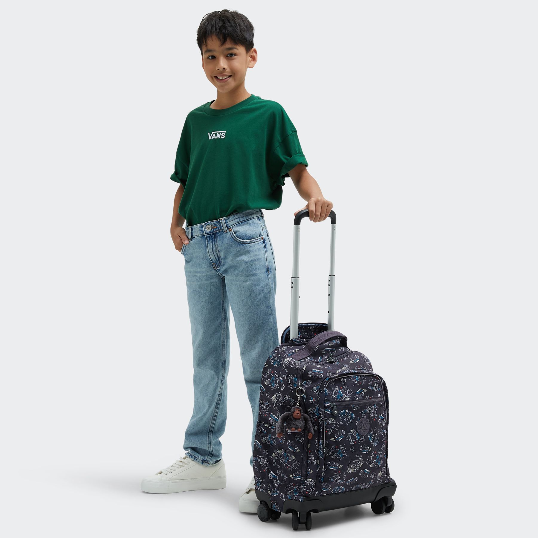NEW ZEA Grand sac à dos à roulettes pour enfants avec protection pour ordinateur - Jungle Fun Race
