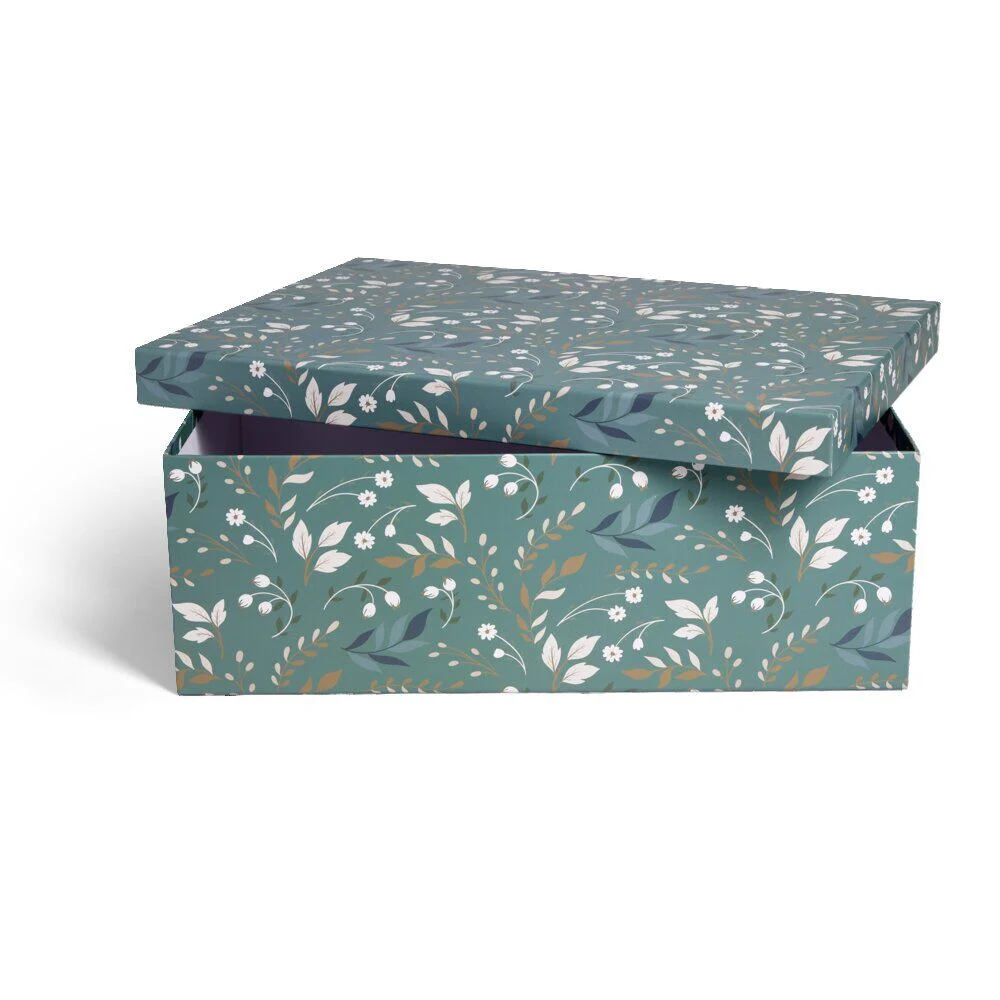 Boîte carton décorée 28x19,5xH10,8cm - 2 modèles