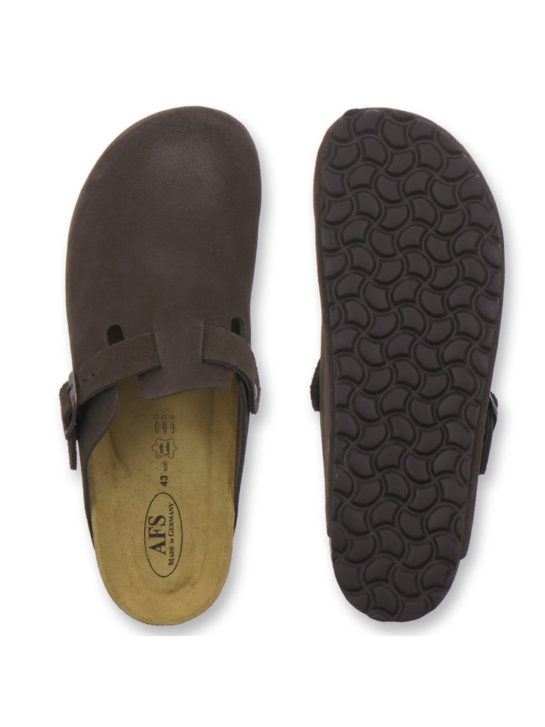 Clogs Herren Leder espresso Velour