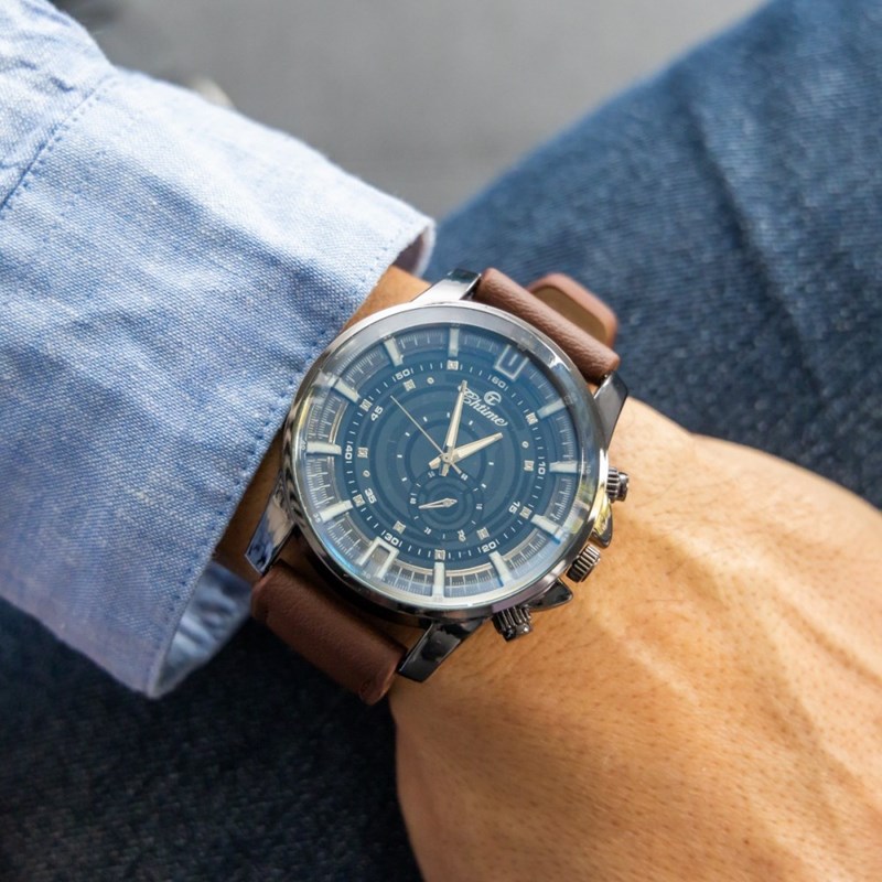 Montre Homme CHTIME bracelet Cuir Marron