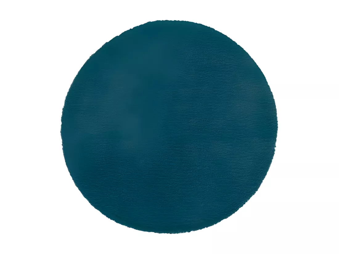 Tapis en Fourrure Bleu Canard Extra Doux D 80 cm