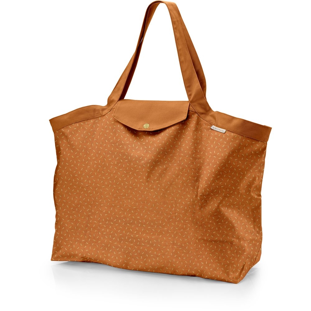 Grand Sac Cabas En Tissu Paille Dorée Caramel