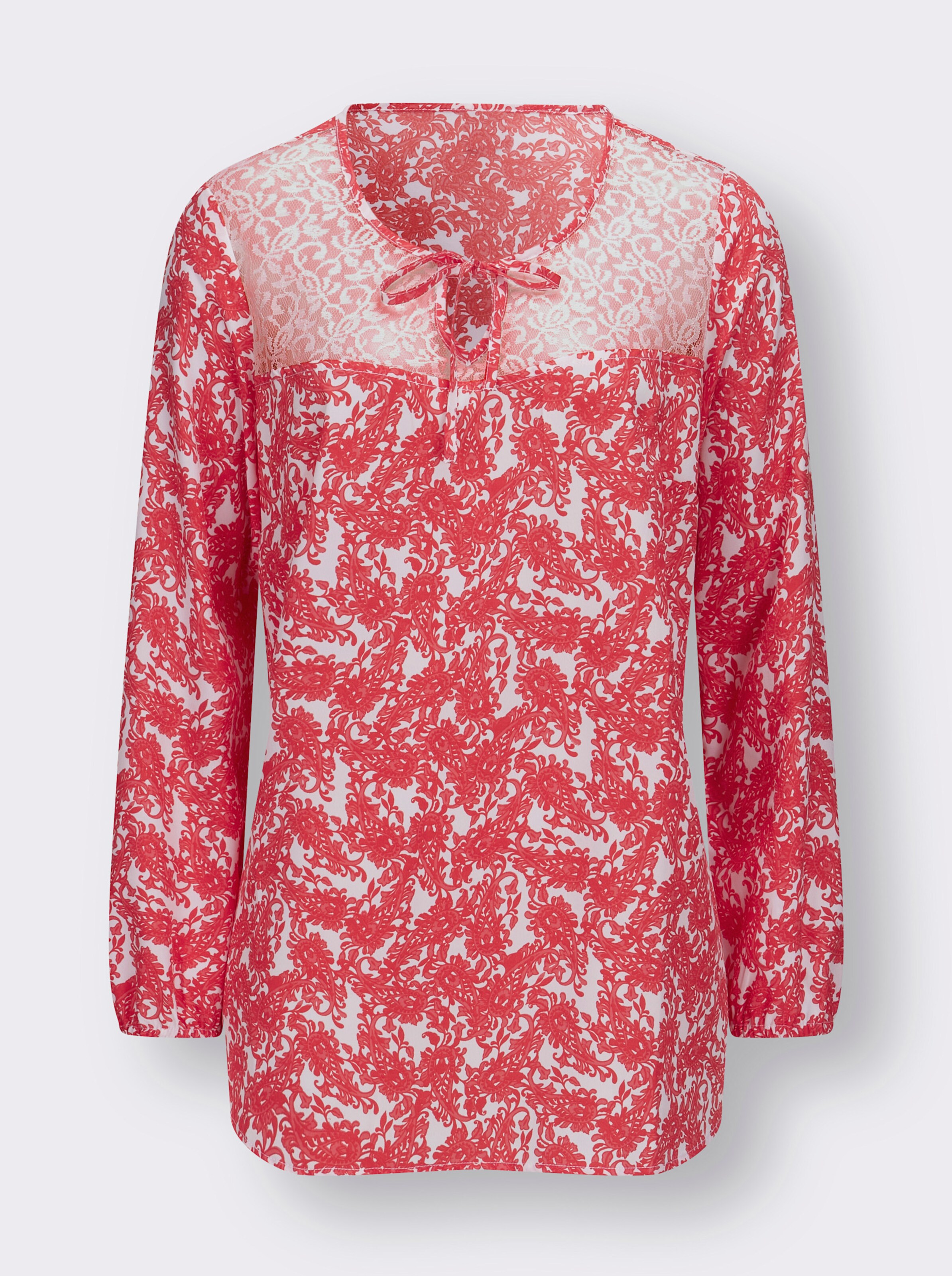 Schlupfbluse mit Spitze