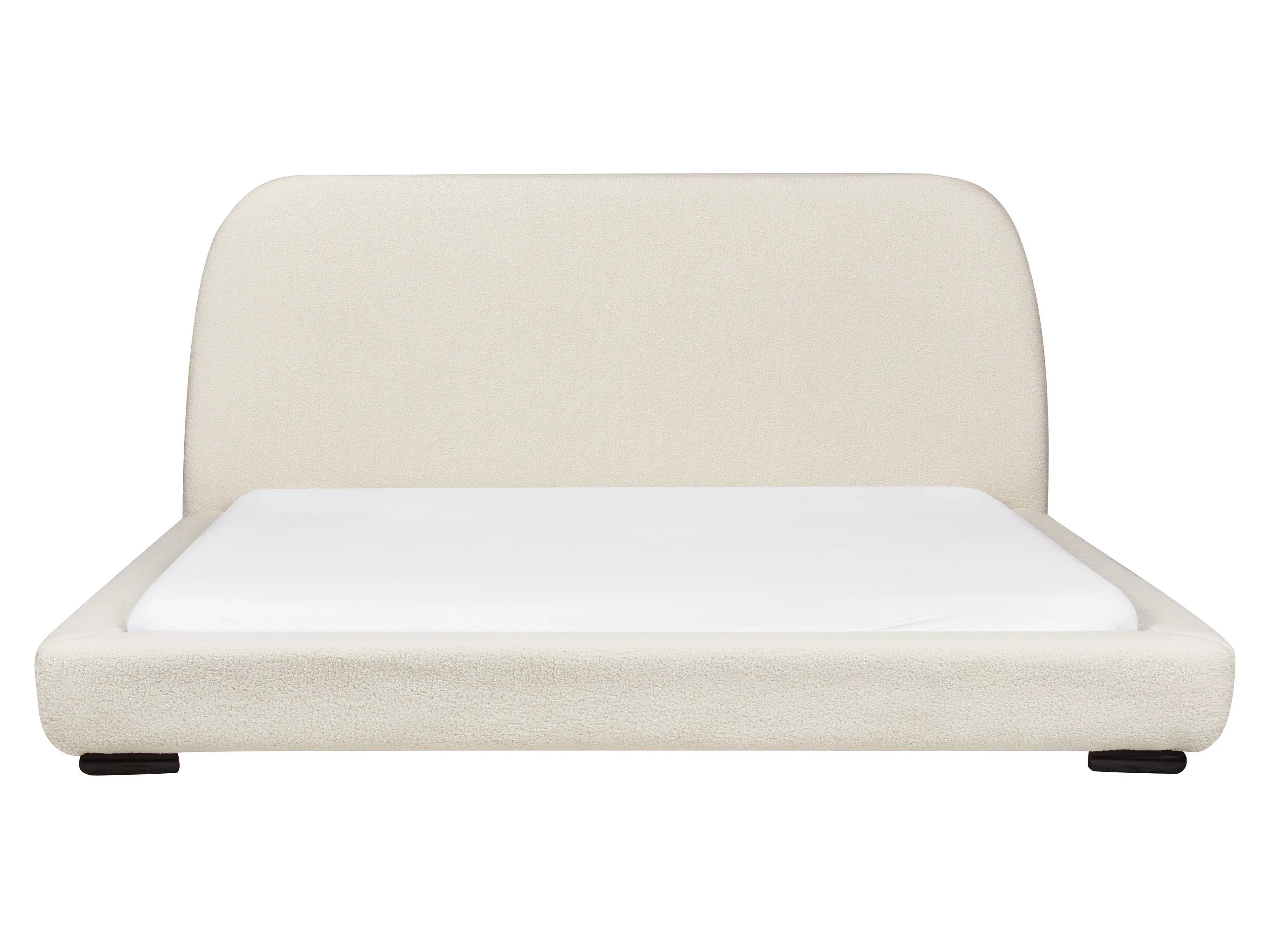 Bed Bouclé ROISEL 180 x 200 cm Lichtbeige