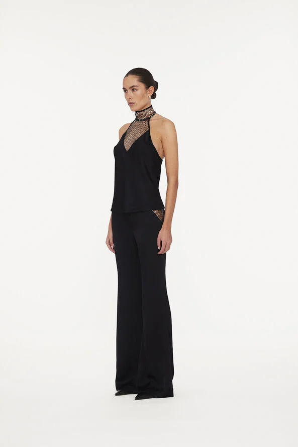 ROTATE Birger Christensen HALTERNECK SLEEVELESS TOP Black