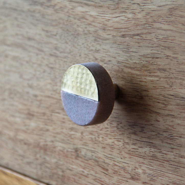 Bouton de meuble arrondi GoodHome Rubian rose Ø4.1cm x p.2.9cm
