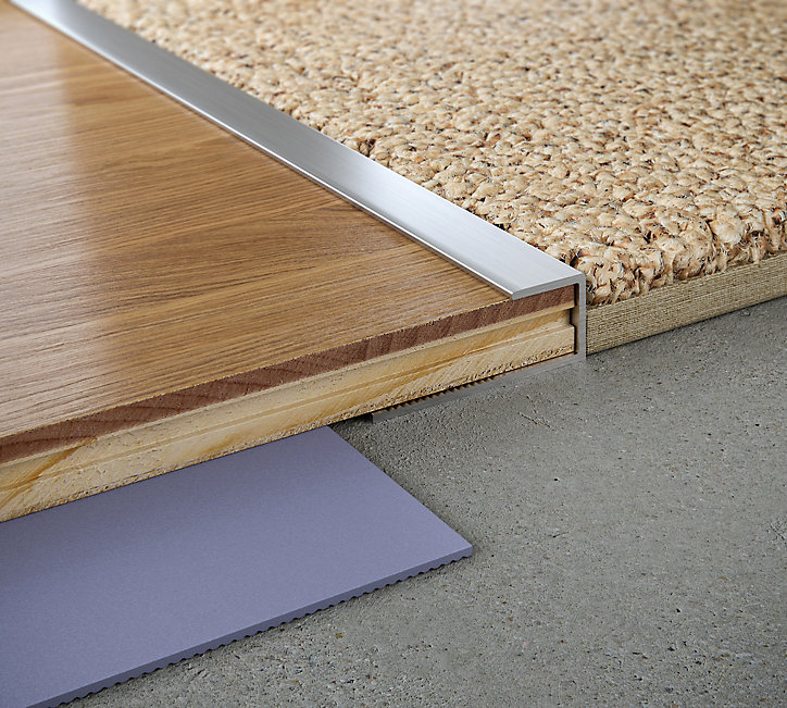 Profilé de carrelage intérieur Diall droit alu effet chromé L.2,5m x l.2,2cm x ep.8mm