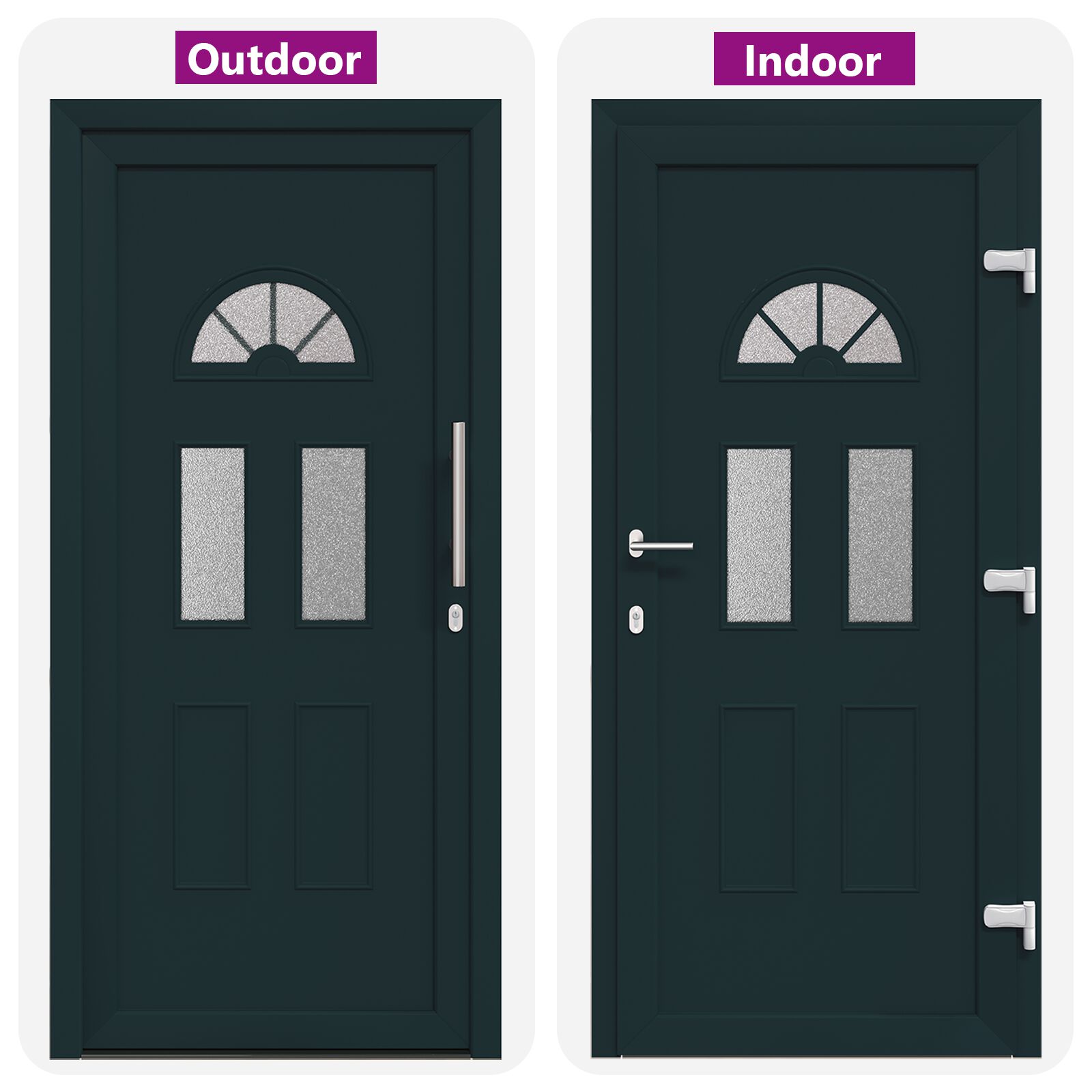 vidaXL Antraciet PVC Voordeur