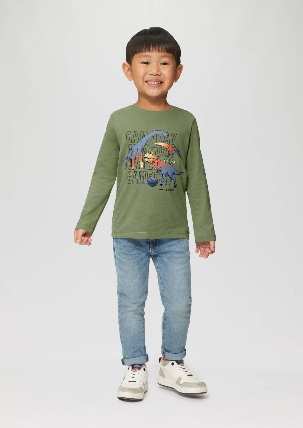 s.Oliver longsleeve met printopdruk groen