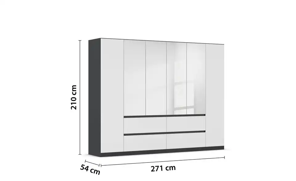 Drehtürenschrank Mainz 271 cm 6 Stück