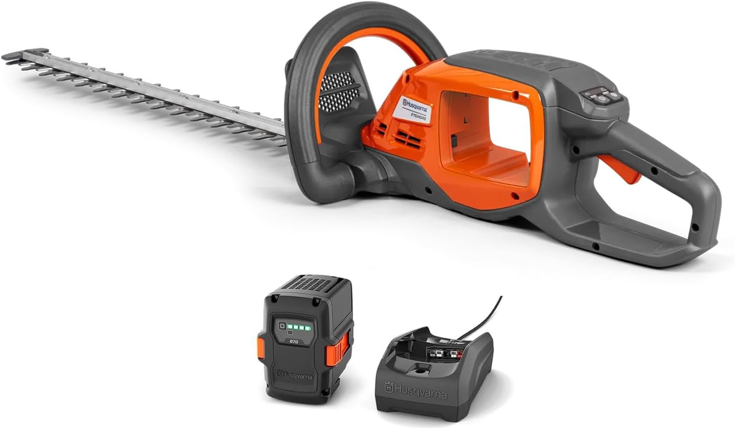 Husqvarna 215iHD45 Akku-Heckenschere – 45cm Messerlänge, 3000 Schnitte/Min, 3,2kg – leicht, leistungsstark & gut ausbalanciert – Digitale Bedienung (inkl. Akku & Ladegerät)