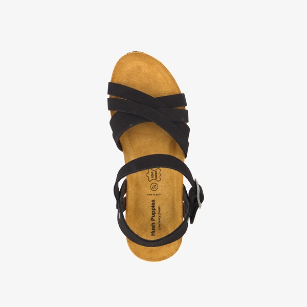 Hush Puppies leren dames bio sandalen met sleehak