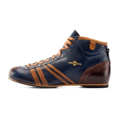 Ledersportschuh Derby, Dunkelblau