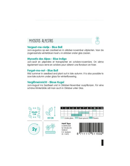 Hortitops Myosotis - Vergeet-Me-Nietje Blue Ball - Bloemenzaden - 300 g