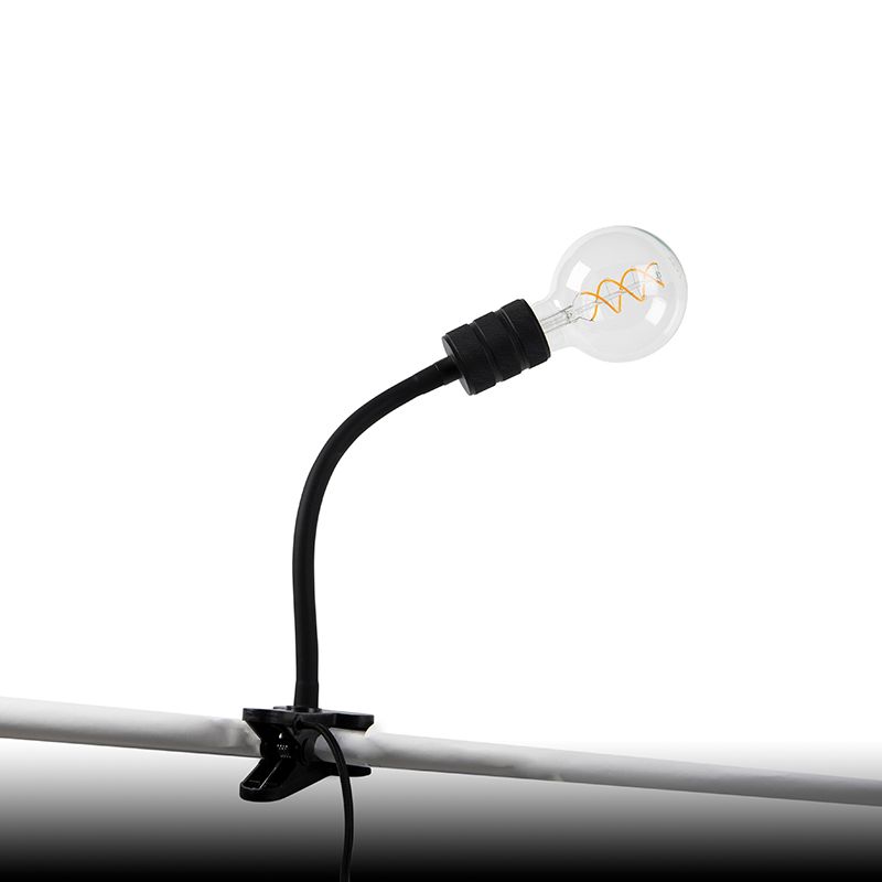 Moderne klemlamp zwart met flexarm - Cavalux