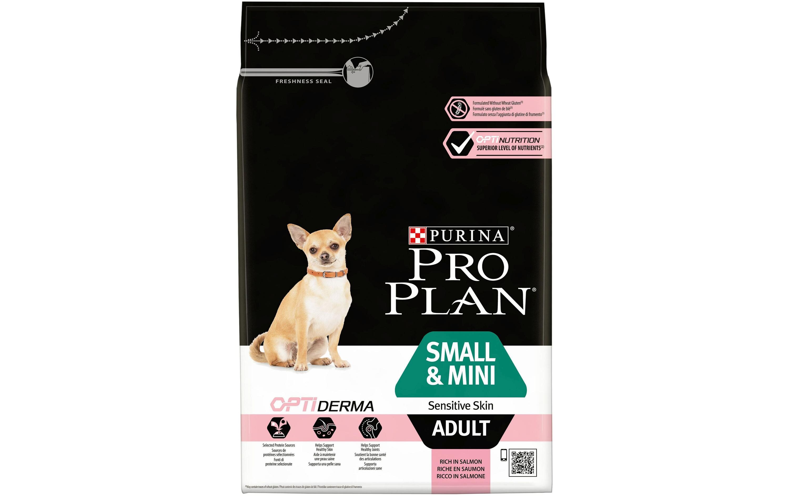 Trockenfutter S/Mini Adult Sensitive Skin Lachs, 3 kgAlleinfutter für kleine Hunde